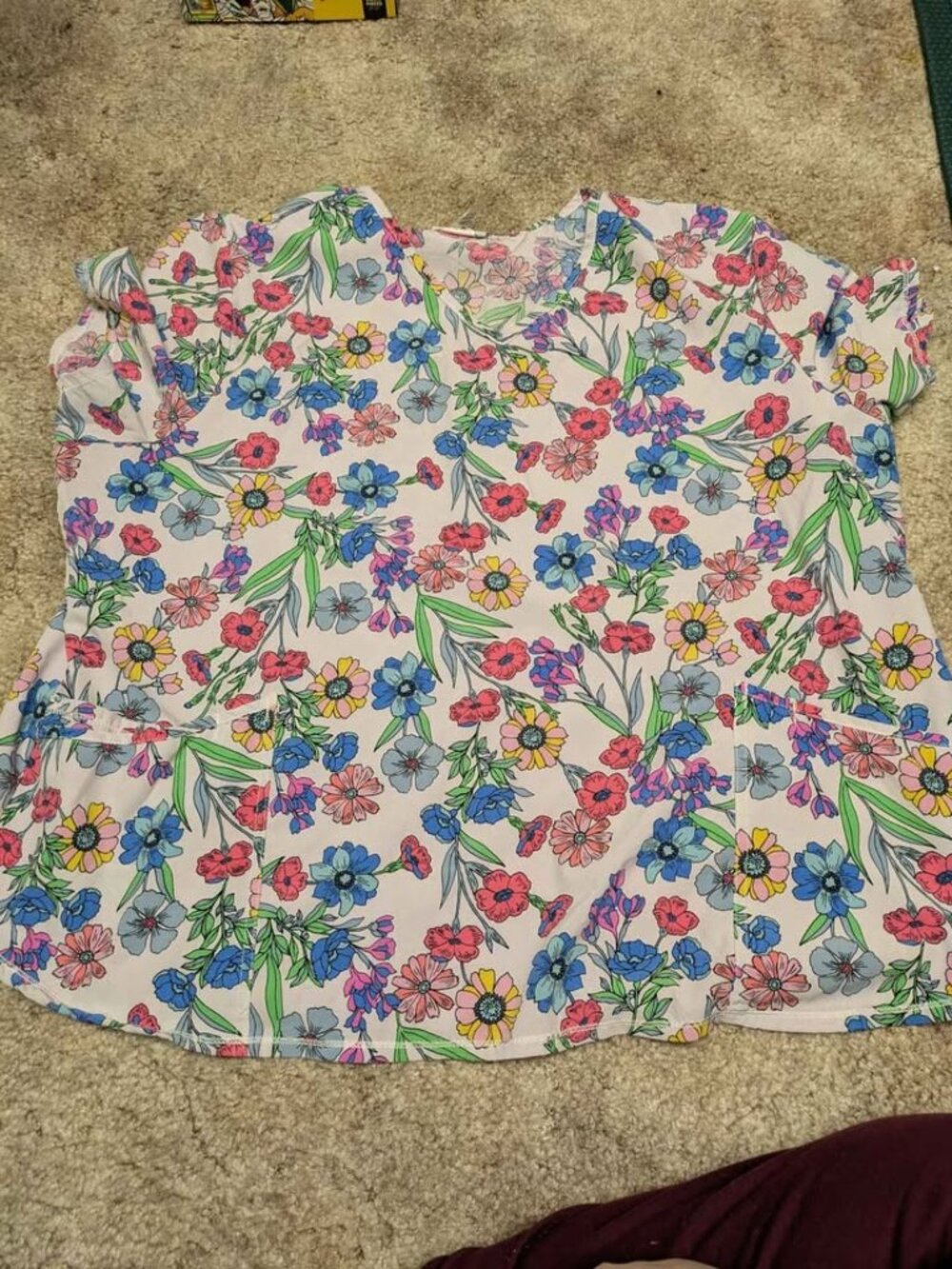 Scrubstar Floral Scrub Top 3XL